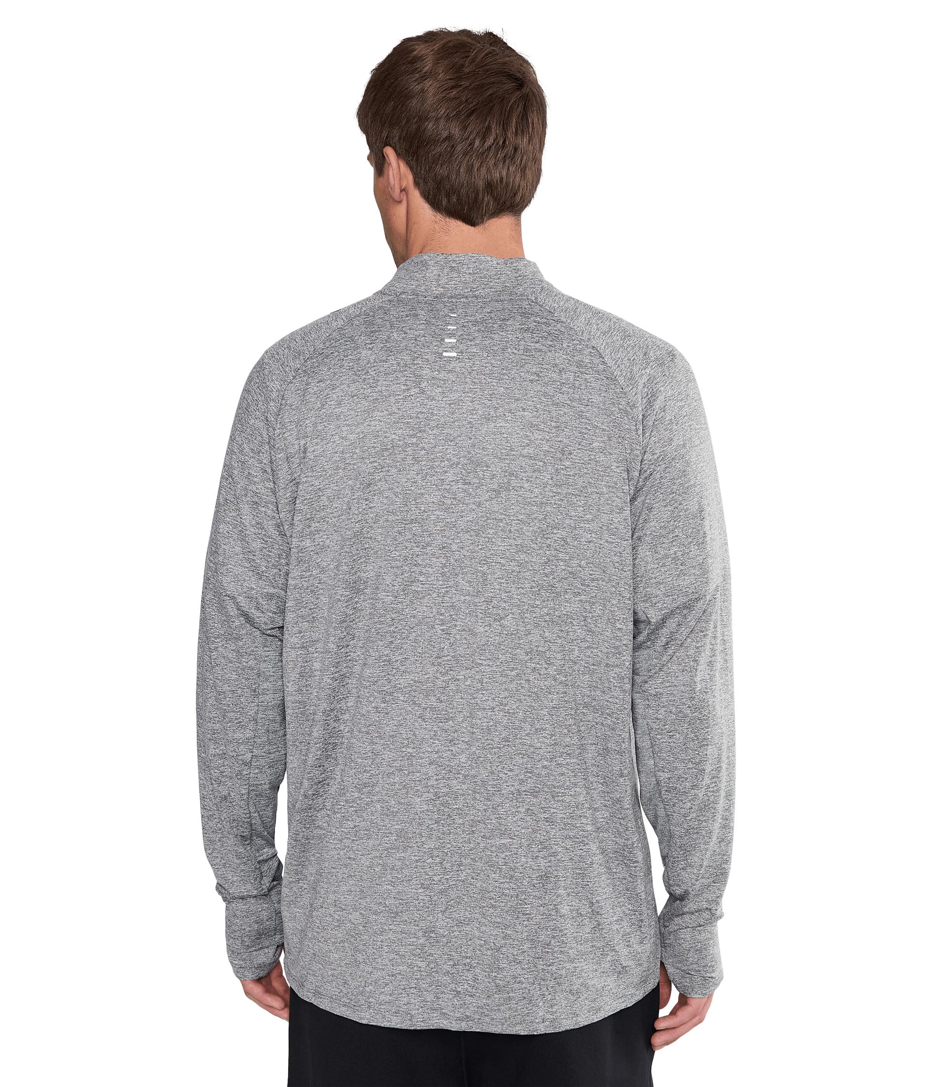 Nike Męska bluza M NK DF STRIDE HZ Materiał funkcjonalny Bieganie Smoke Grey/Htr/Reflective Silv M