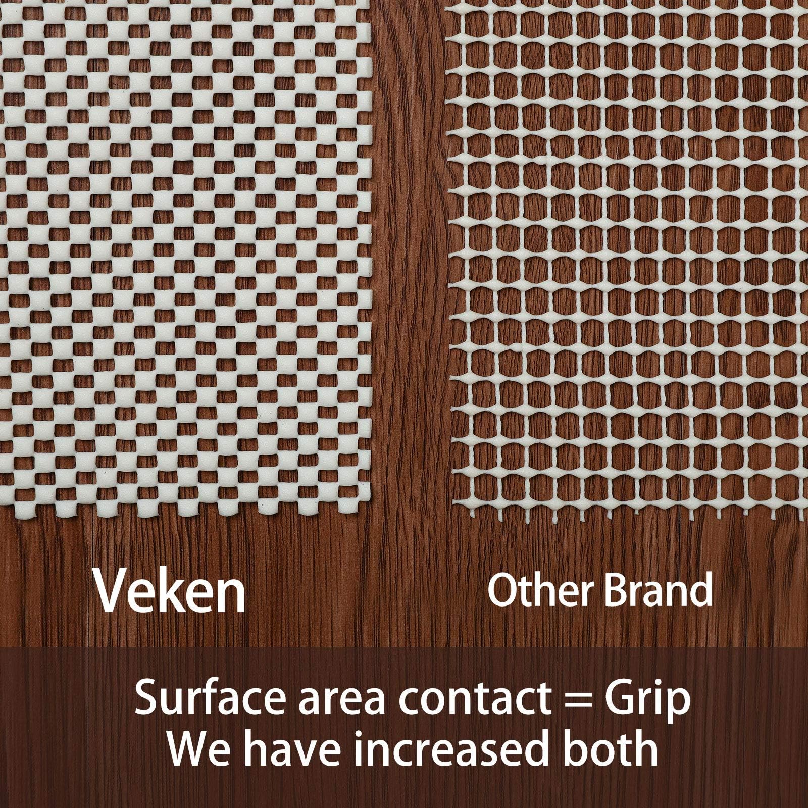 Veken Non Slip Rug Pad Gripper 2x8 Ft, Carpet Liner for Hardwood Floors and Finishes, Under Area Rugs Anti Skid Mat, Keep Rugs Safe and in Place