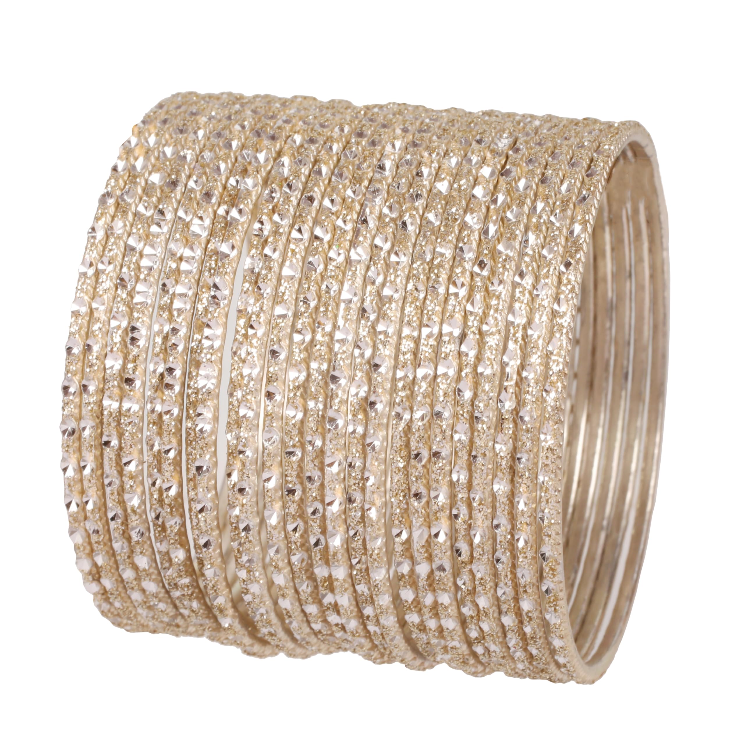 Touchstone Bracciale Indiano Bollywood Fatto A Mano, Tonalità Oro Antico, Set Da 25, Gioielli Design Per Donna (Diam. 7cm)