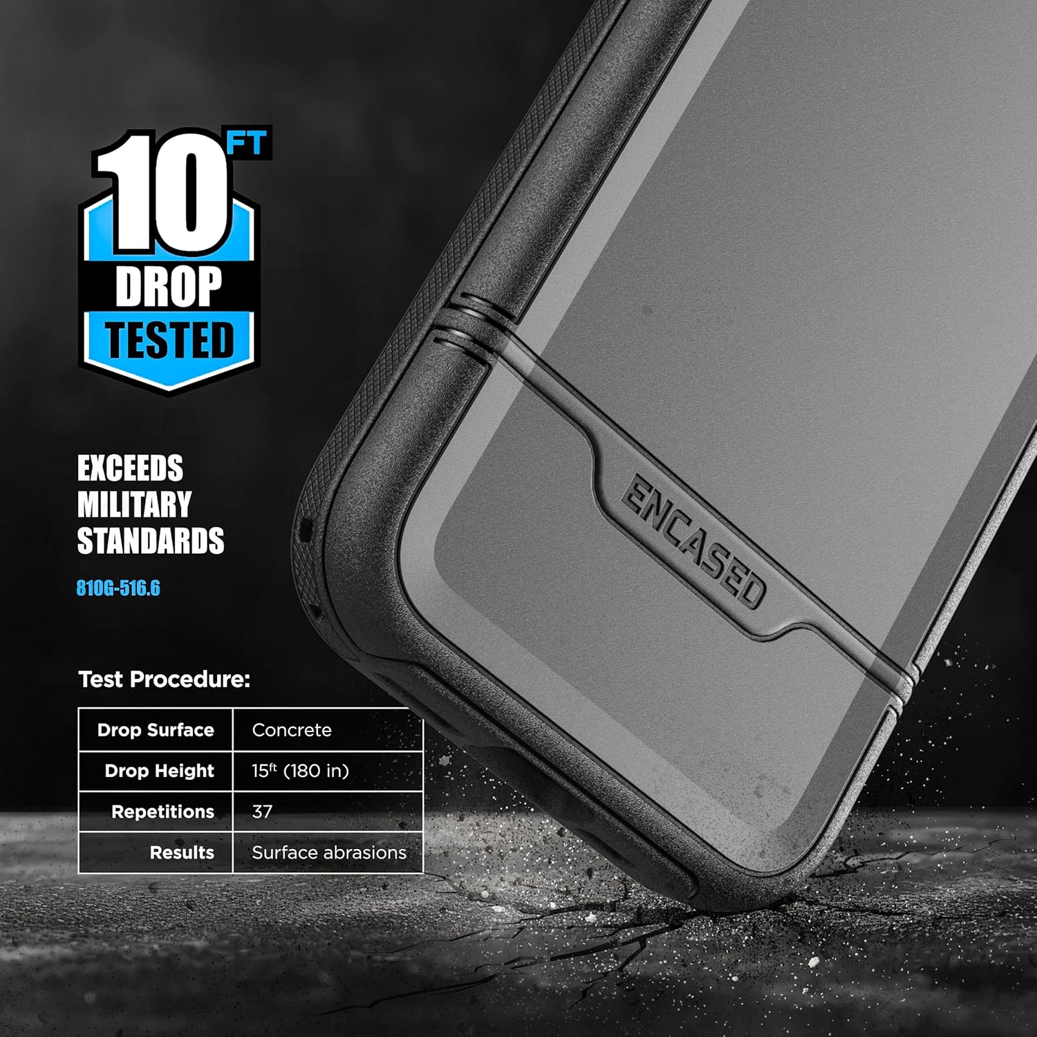 Encased Rebel Series Belt Case for iPhone 16e with Holster Clip, (Compatible with MagSafe) Rugged Hybrid Phone Cover (Black) - Image 4