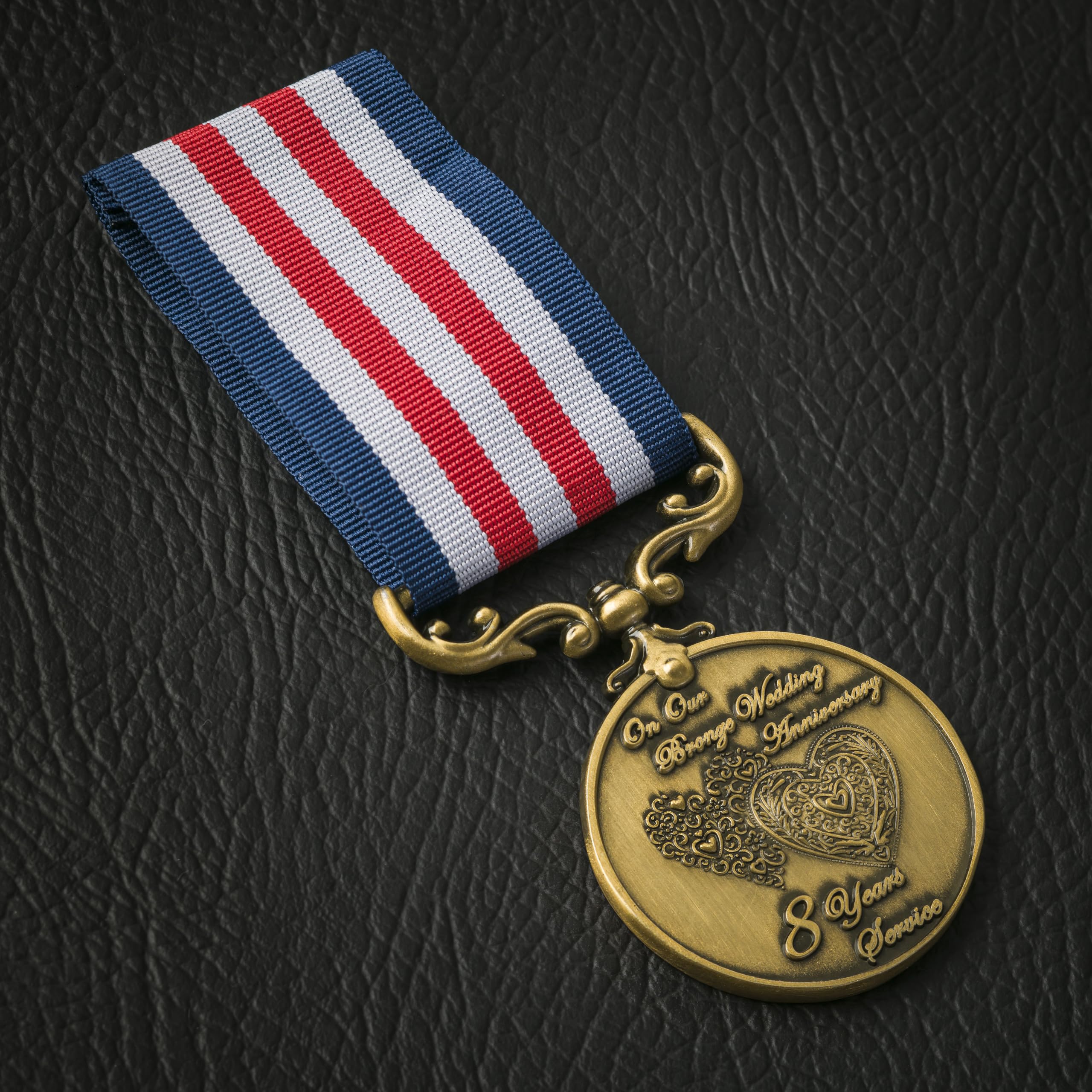 The Commemorative Coin Company Gold Our 8Th Bronze Wedding Anniversary Long Service/Bravery Medal. Gift For Partner/Husband/Wife 8 Years Of Marriage