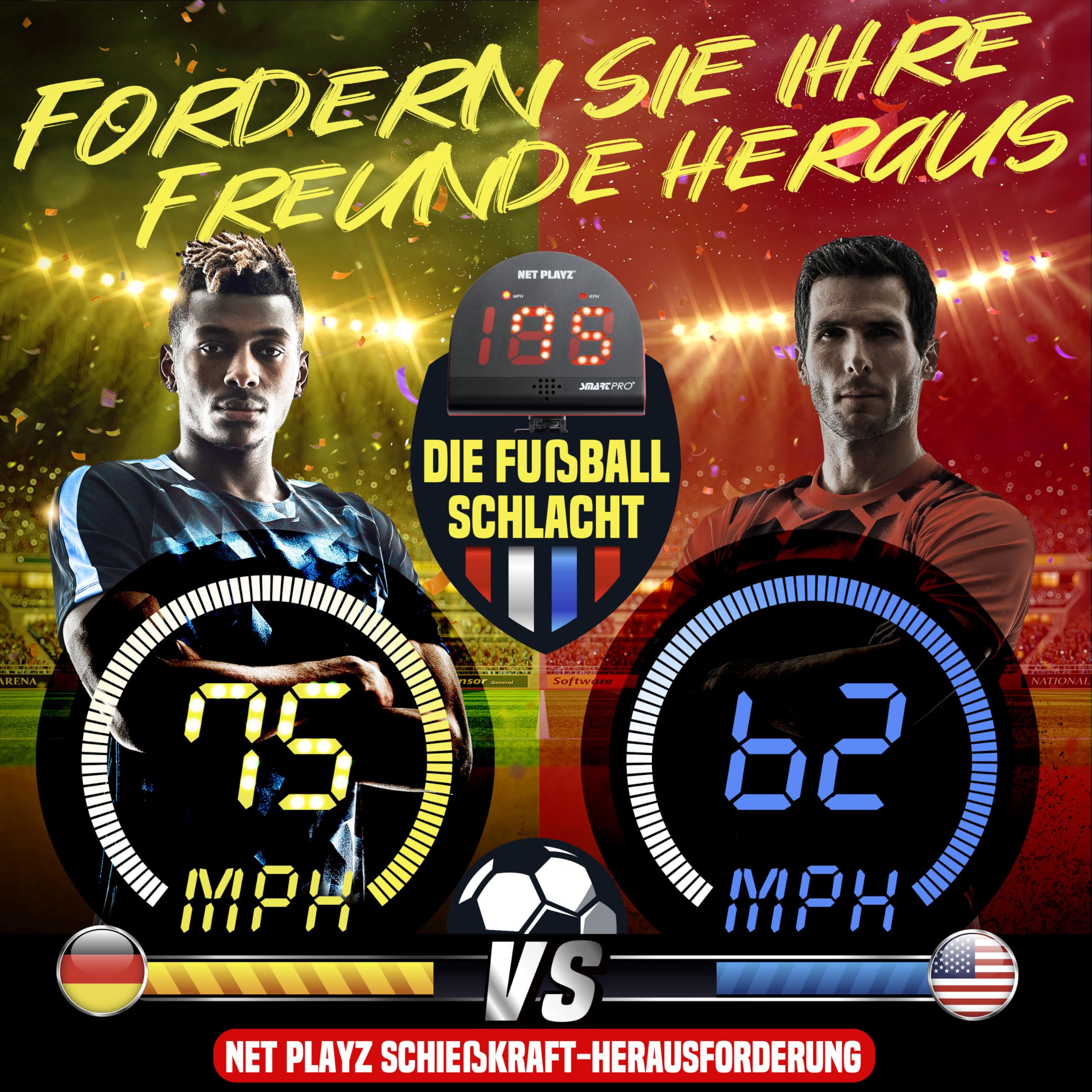NET PLAYZ Fußball Geschenke Trainingsgeräte und Ausrüstung – Radar | Geschwindigkeitsmessgerät, Hightech-Gadgets und Ausrüstung für Fußballspieler