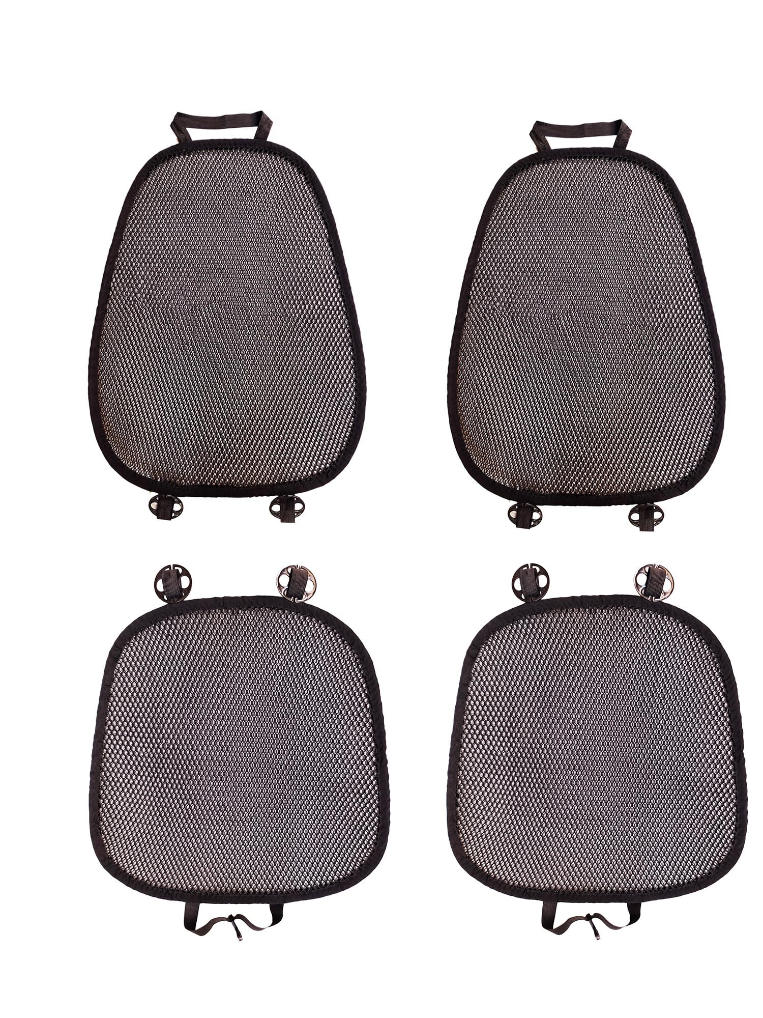 Coussin d'été frais en maille 3D respirante pour siège de voiture, housse universelle pour coussin de voiture, accessoires intérieurs (noir, 2 coussins de siège + 2 dossiers)