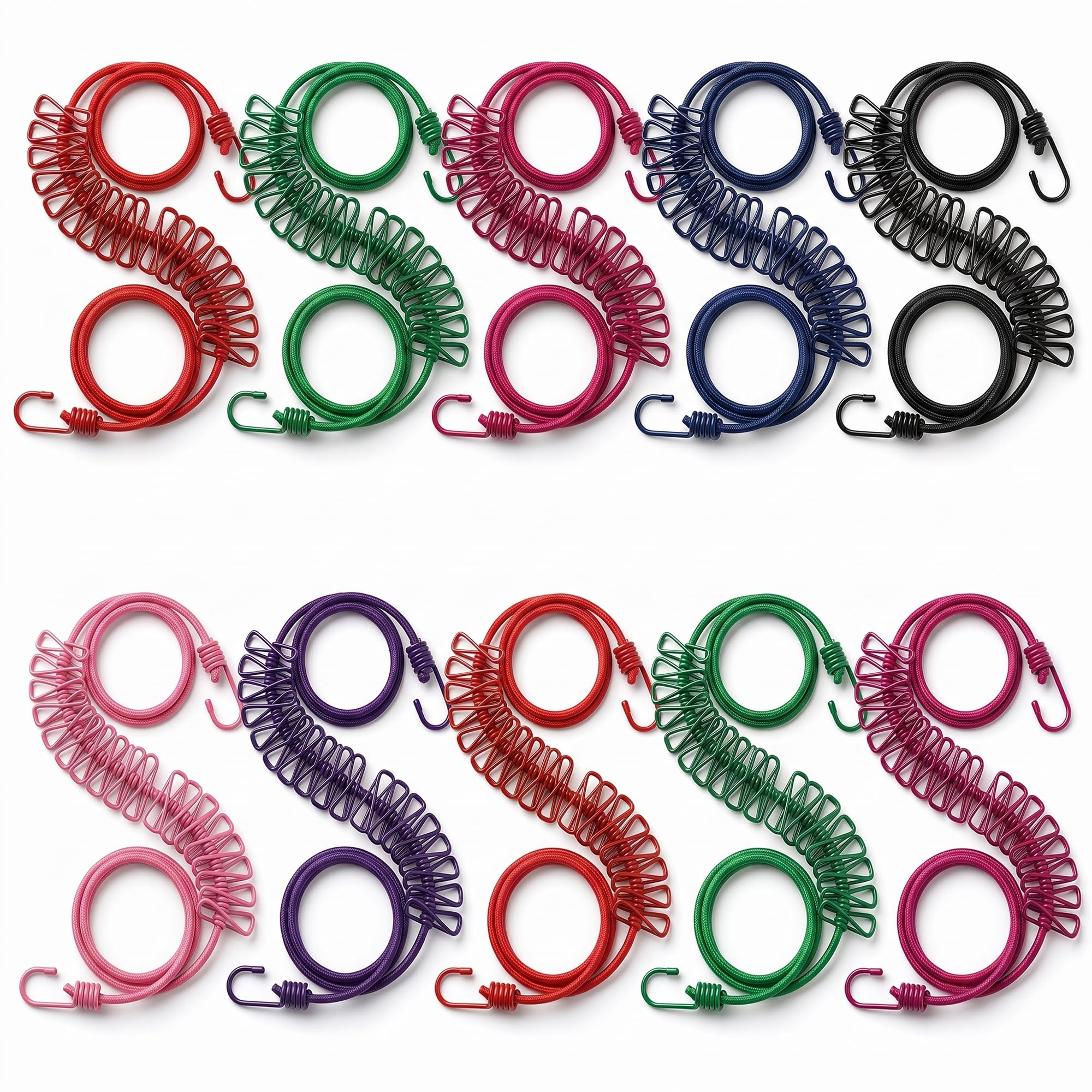 Bungee Cords with Hooks, Heavy Duty Elastic Tie Down Cords, Stretch Cargo Straps with Metal Hooks for Luggage, Camping, Outdoor, Travel, Truck, Car, Motorcycle (2m + Expandable, 2 Pcs) — Amazon image 12
