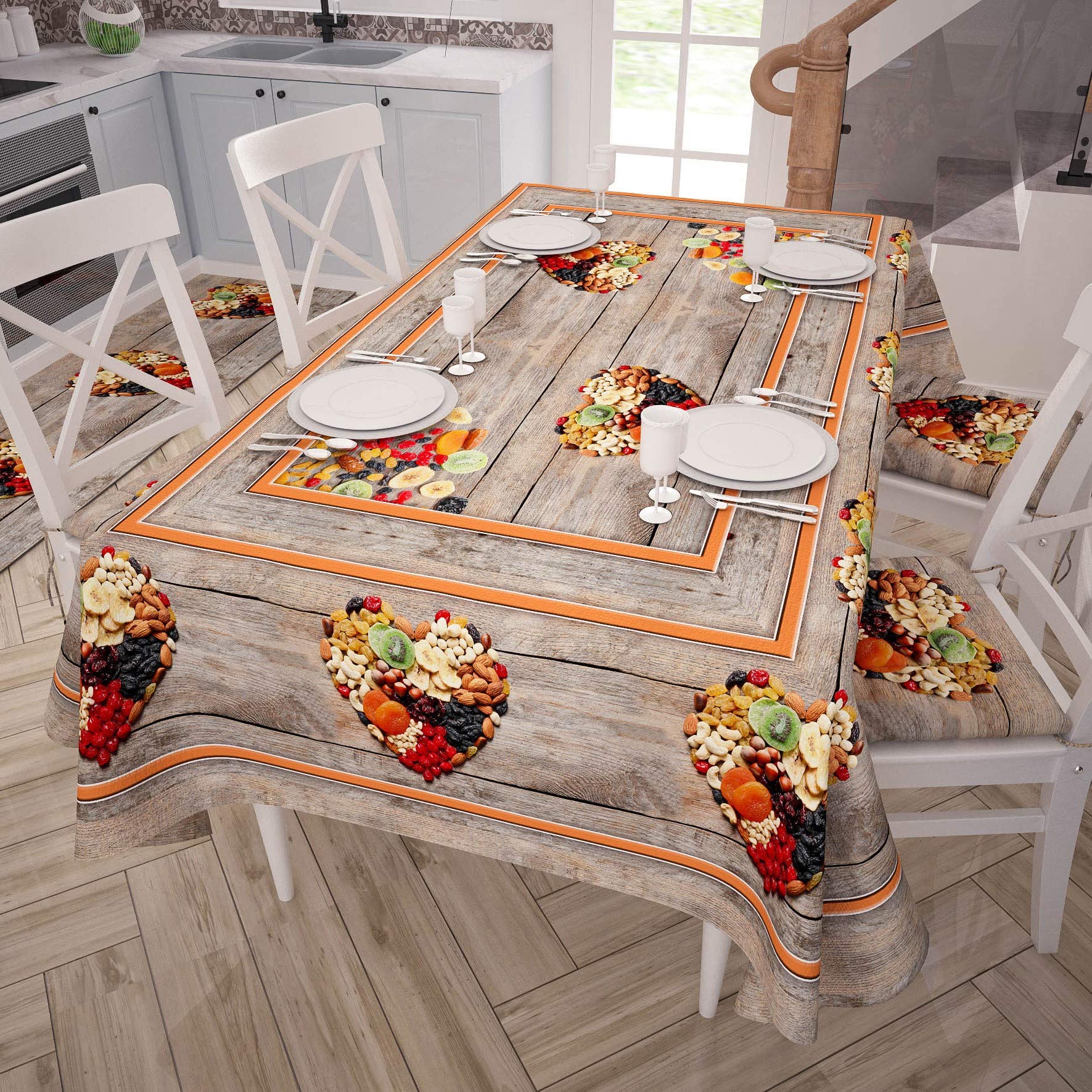 PETTI Artigiani Italiani Rectangular, Microfiber, Decorative Printed Table Cloth, 100% Made in Italy, Dried Fruit, 140x180 cm - Image 2