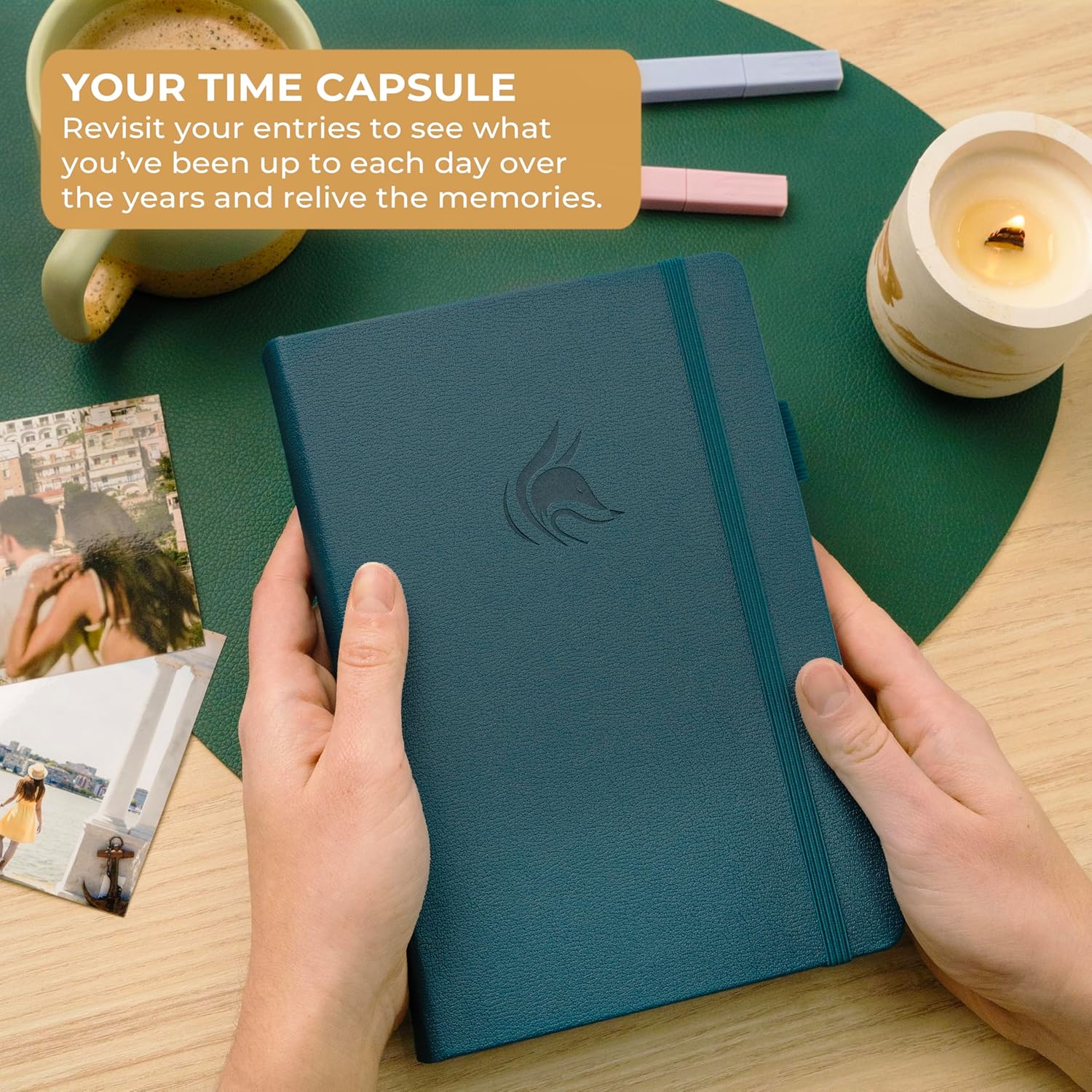 Clever Fox One Line A Day Journal – 5-Year Memory Notebook – Daily Time Capsule Diary for Women & Men –Five-Year Day-by-Day Planner (Deep Sea)