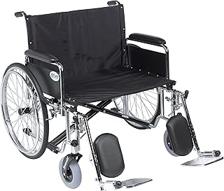 Drive Medical STD26ECDFA-ELR Sentra Ec Heavy Duty Extra-Extra-Wide Wheelchair, Black