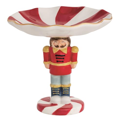 Mud Pie Christmas Nutcracker Pedestal Candy Dish