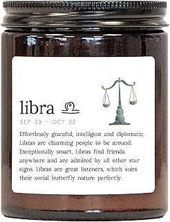 Manta Makes Zodiac gift candle | zodiac sign gift for her | zodiac gifts for girlfriend | astrology birthday gift/Christmas | horoscope star sign gift (Chamomile & Cedarwood, Libra)