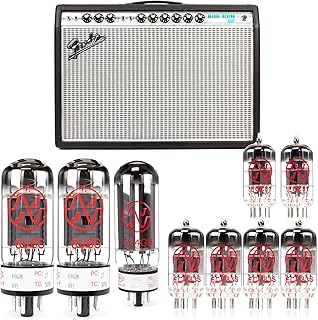 JJ Tubes- Tube Kit for Fender Deluxe Reverb Silver Panel for Guitar Amplifiers (RUBY)