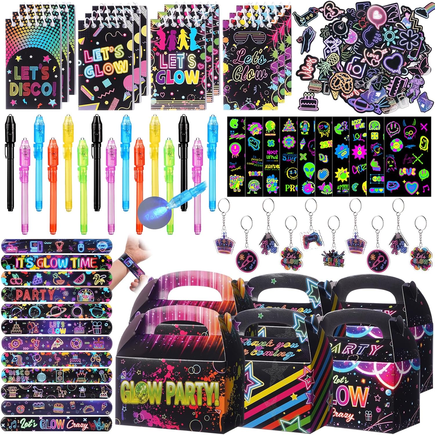 Vanblue 122 Pcs Neon Party Favors Birthday Decorations for Kids