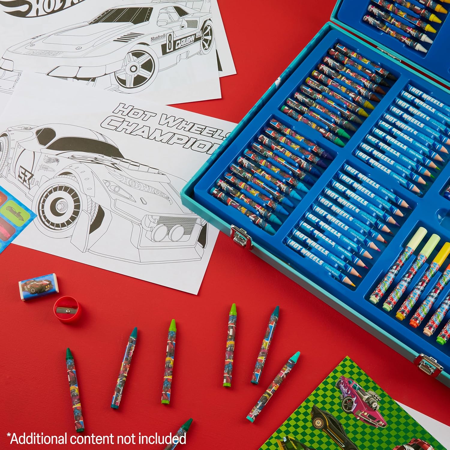 Hot Wheels Colored Pencils Art Supplies 130 pcs Drawing Kit School Supplies Painting Girls Drawing Pencils Art Kit Travel Case with Crayons Arts and Crafts for Kids 4-12 - Image 5