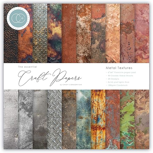 CRAFT CONSORTIUM LTD Craft CON PAPRPAD 6" TXTR, US:Talla única, Texturas metálicas, 20 Diseños