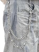 Vista 31 de Cadenas punk unisex para pantalones, cadenas de cinturón de alta resistencia, pantalones de hip hop, cadena de jeans con cierres de langosta