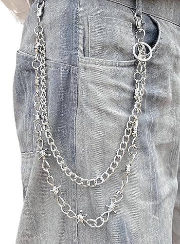 Miniatura 31 de Cadenas punk unisex para pantalones, cadenas de cinturón de alta resistencia, pantalones de hip hop, cadena de jeans con cierres de langosta