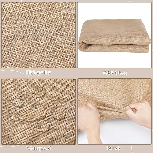 Miniatura 3 de Mantel rectangular de arpillera natural para casa de campo mantel rústico marrón yute mantel de mesa para fiestas hogar cocina mesa interior 1