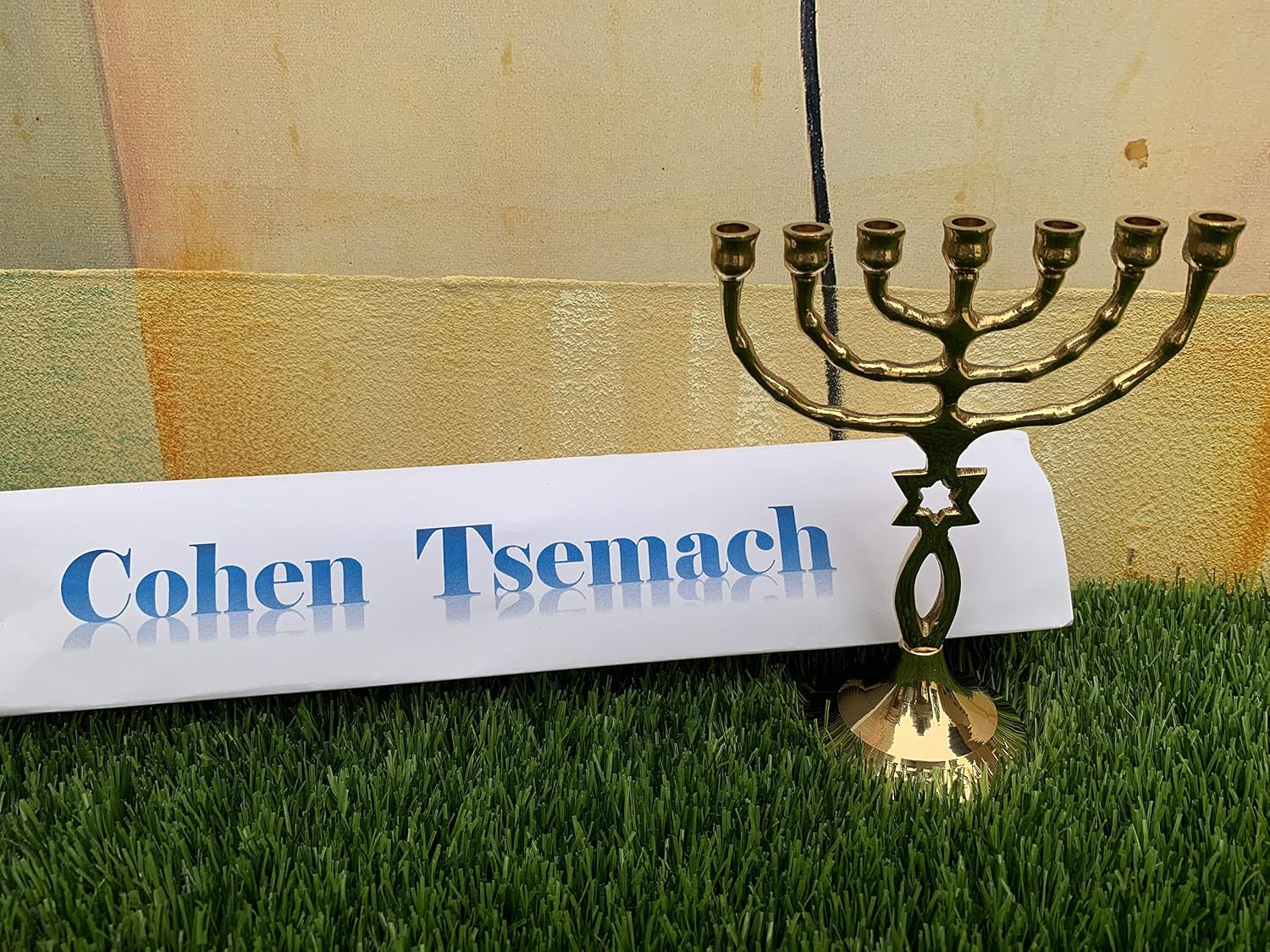 Cohen Tsemach Brass Copper Grafted in Messianic Vintage 6" Menorah Candle Holder Holyland Gift