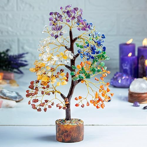 Miniatura 3 de Crocon - Árbol bonsái del dinero con piedras preciosas naturales y curativas para buena suerte, riqueza y prosperidad, regalo espiritual de 10 a 12