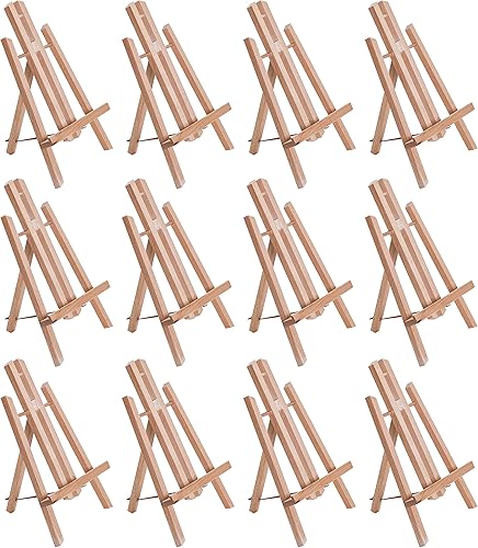 Miniatura 8 de U.S. Art Supply Caballete pequeño de mesa de 11 pulgadas  Soporte de exhibición de madera de haya artista con marco en A, caballete de madera para