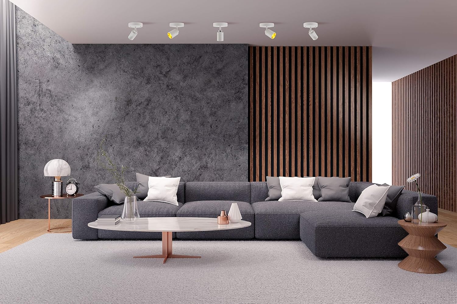 Best Deal Vidalite LED Monopoint Sconce Adjustable Flush Mount Spot Light with Rotating Head for Living Room Dining and Office, 4-Pack, White, 4