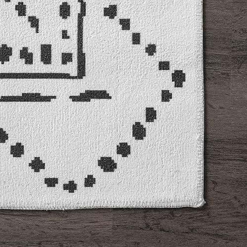 Miniatura 4 de nuLOOM Mila - Alfombra ultrafina de enrejado de diamantes lavable a máquina, 6 pies, cuadrada, color blanco