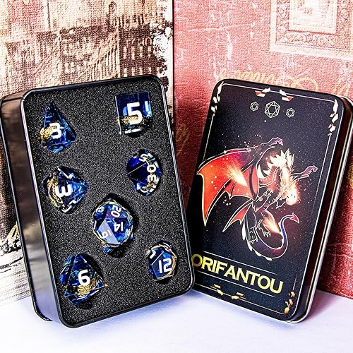 Miniatura 114 de Juego de dados DND de anillo dorado mágico con borde afilado, color rojo con ojo, para uso con juegos de mesa RPG D&D, juego de dados poliédricos