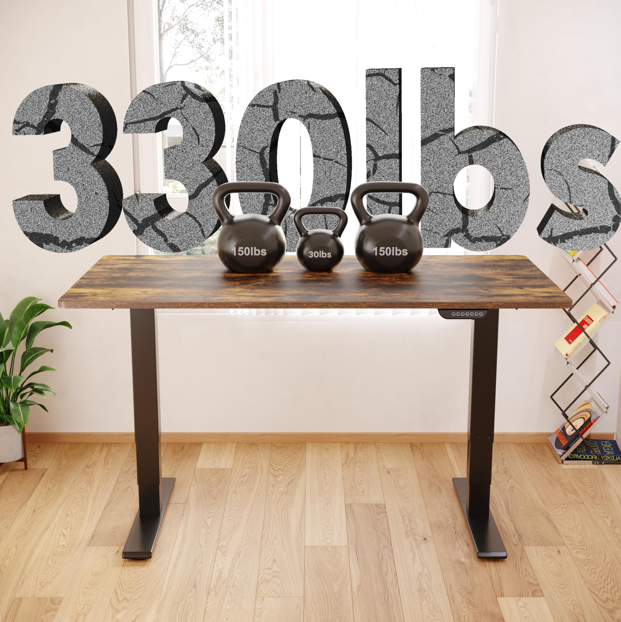 FLEXISPOT E6 Max Dual Motor 3 Stages Standing Desk Height Adjustable Electric Stand Up Desk Frame Only White Tamano 3 Stage Pro Leg Color White Frame&pid=mtfkzwm2mj - View #7