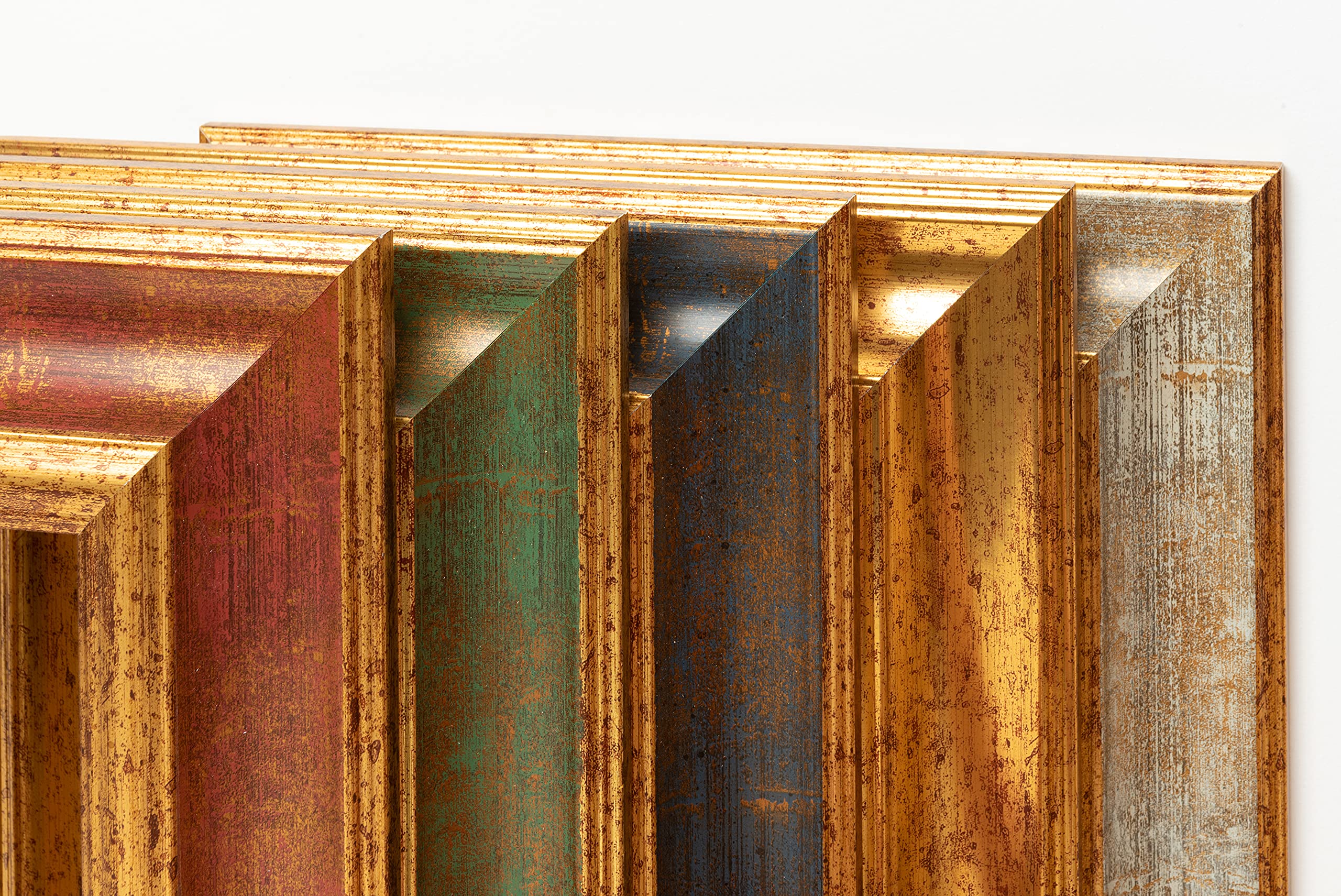 Wallazz Cornice Portafoto in Legno Pregiato - Made in Italy - Cornice per tela - Disponibile in diverse varianti - Design Italiano e Qualità Artigianale, 50x70cm Oro
