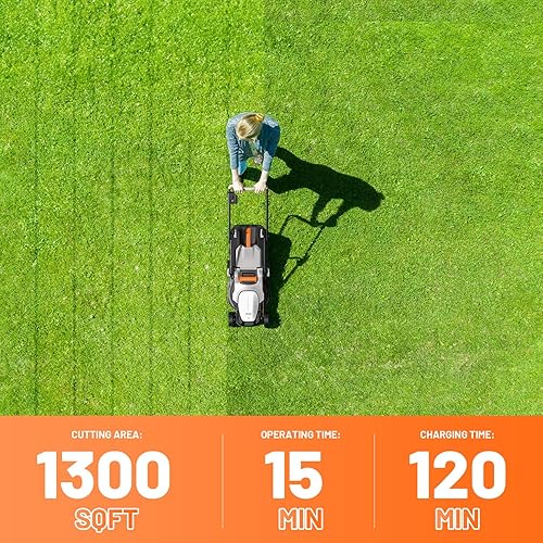 Miniatura 7 de Litheli Cortacésped inalámbrico de 13 pulgadas, U20 Handy+ 20V cortacésped eléctrico para jardín, patio y granja, ajuste de 5 alturas, peso ligero