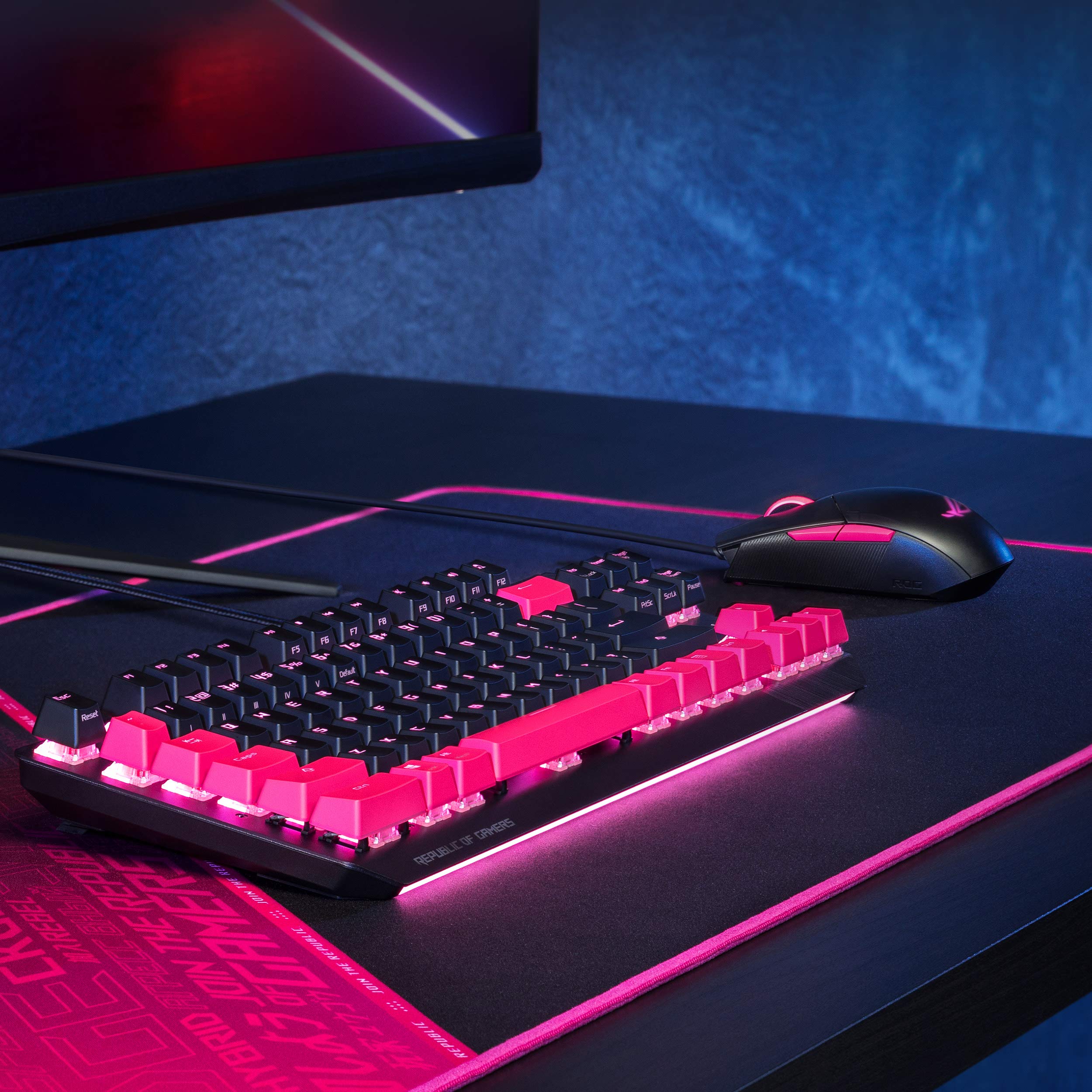 ASUS Ratón óptico para Juegos - ROG Strix Impact II Electro Punk Edition | Sensor de 6.200 dpi | Ratón para Juegos con Cable para PC | Ultimate Comfort | Aura Sync RGB, Armoury II