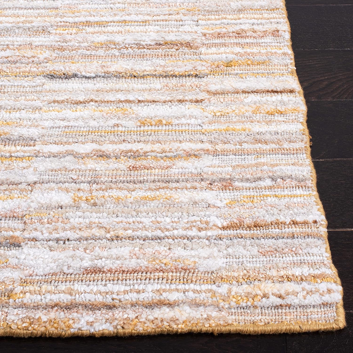 SAFAVIEH Elements Collection 8' x 10' Gold ELM202D Modern Viscose Area Rug