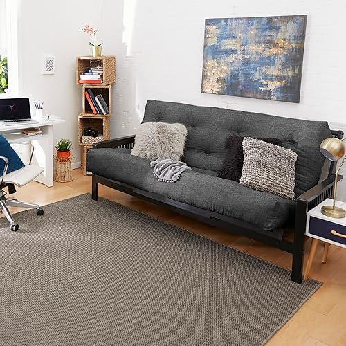 Miniatura 113 de Poly Solid - Colchón de futón completo, 8 pulgadas, color azul polvoriento Negro -,Azul,rosado (Blush Pink),Borgoña,Burnt orange,2-Burnt