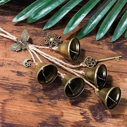 Miniatura 3 de 2 Piezas Campanas de Bruja para Pomo de Puerta para Protección Campanas de Latón Colgantes Suministros de Brujería Wicca Corona Campanas de Bruja