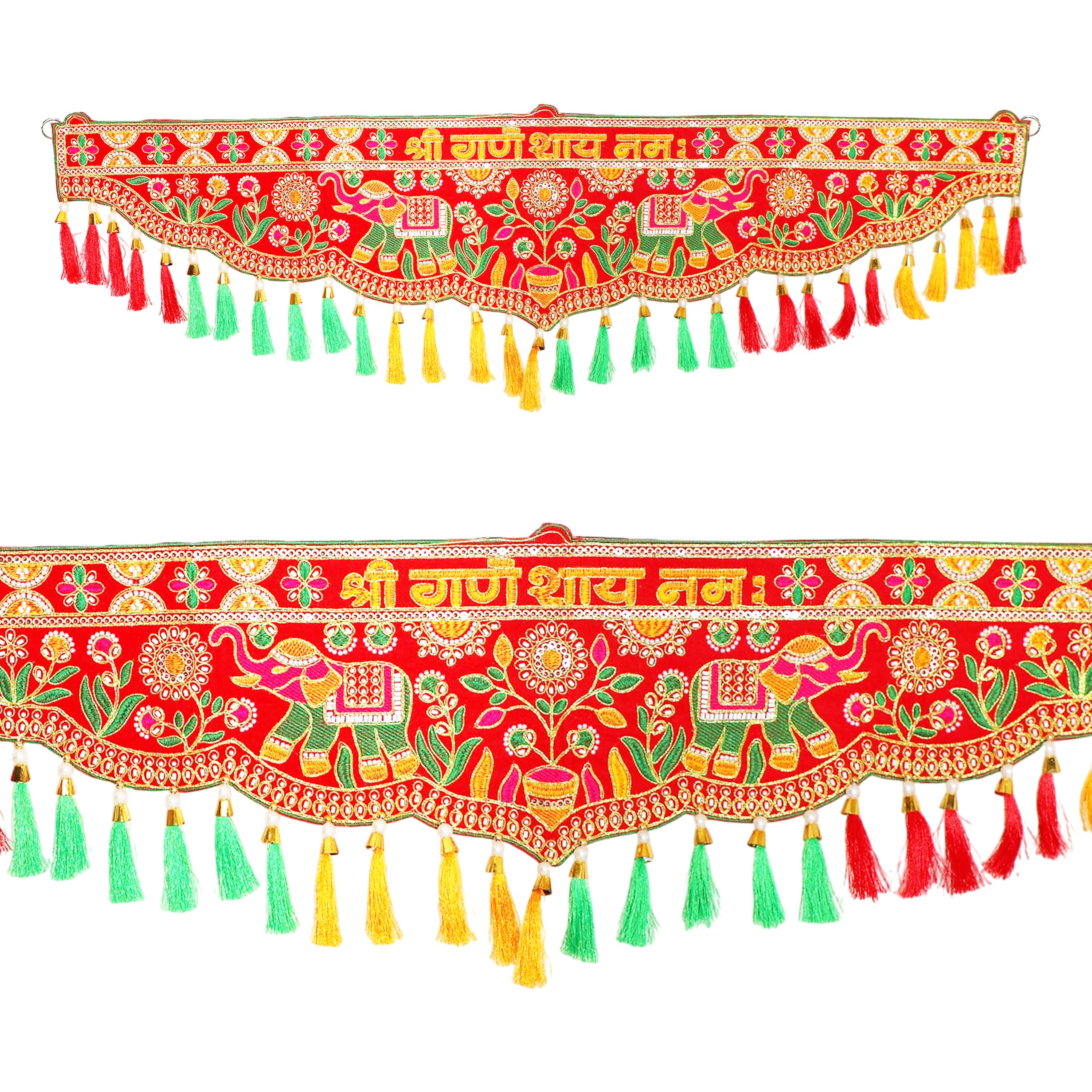 Bandanwar en velours Om Ganesha pour illuminer votre décoration de fête indienne