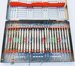 Sinus Lift Elevators Vista Tunneling Procedure Mushroom Elevators Sinus Lift Curette Implant Instrument Periosteal Oral & Maxillofacial Medical Instruments Blue & Gold Coated Pack of 25 Pcs by MEDESA