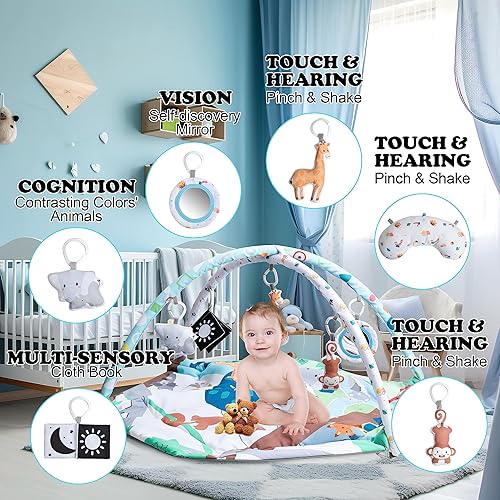 Miniatura 4 de Alfombra de juego para bebé, tapete de juego para bebés y gimnasio de actividades, 8 en 1, tapete de gimnasio y piscina de pelotas, centro de