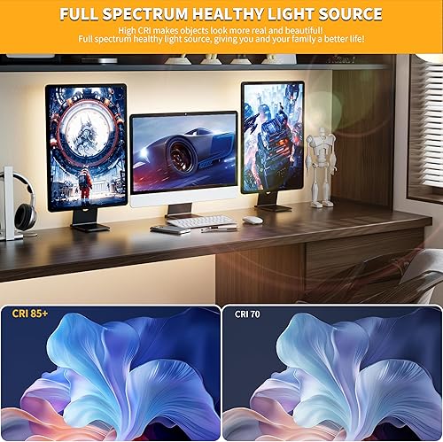 Miniatura 4 de PAUTIX Tira de luz LED COB 2m6.56ft, 640LEDs 1200lm USB de 5V regulable Tira de luz LED blanca 4000K CRI90+ para retroiluminación de TV, Tira de luz