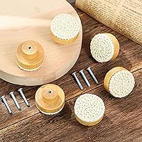 Vista 6 de 10 pomos de ratán bohemio para gabinete, tiradores de cajones de madera natural con 10 tornillos para aparador, muebles de cocina, cuarto de bebé