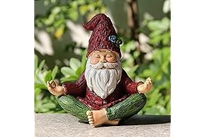 Meditative Gnome Garden Statue with Solar Lights