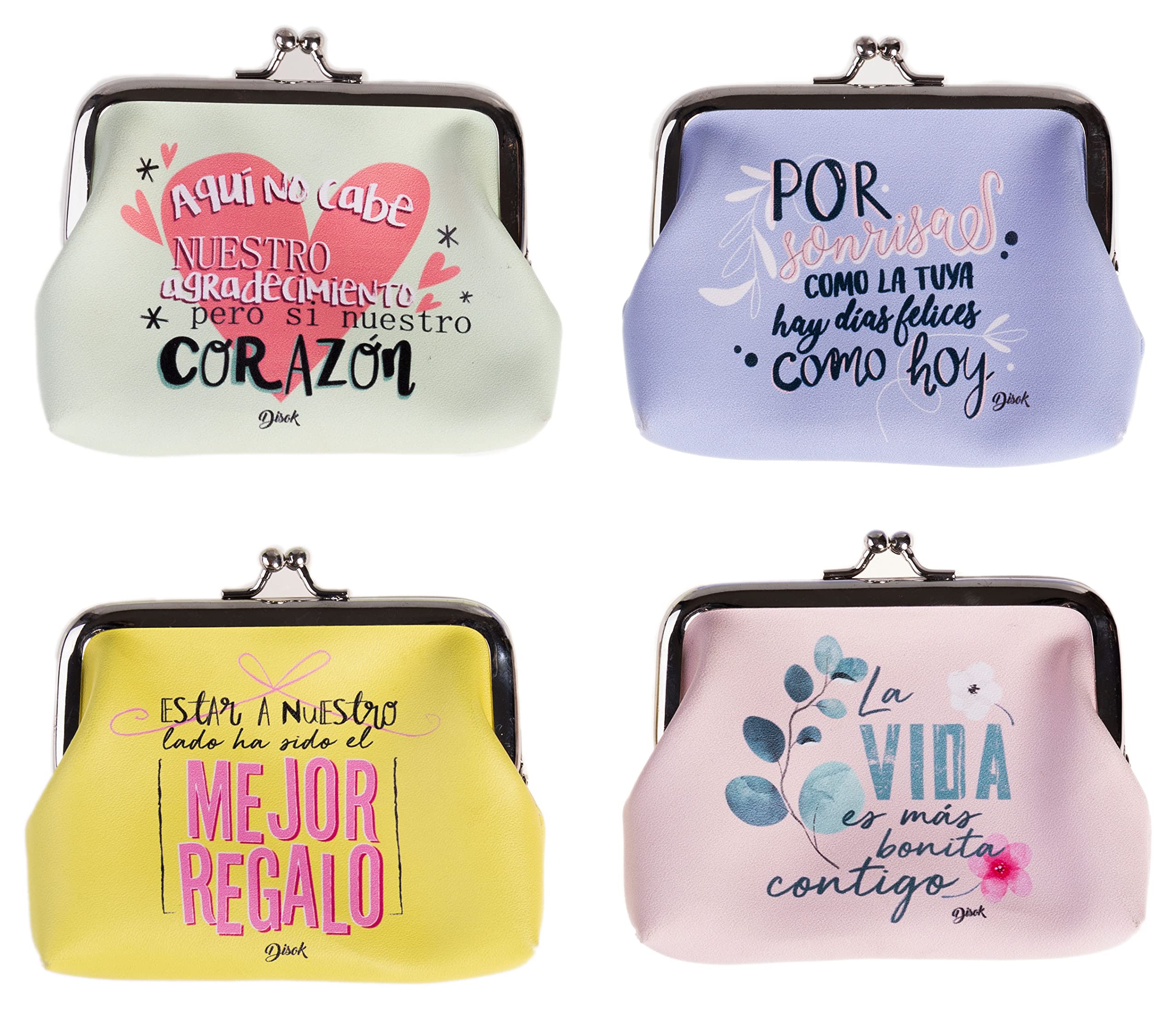 Vasara Lote 20 Monederos Frases Positivas - Regalos y Detalles de Boda, bodas originales prácticos mujeres Monederos Carteras Cumpleaños Comuniones