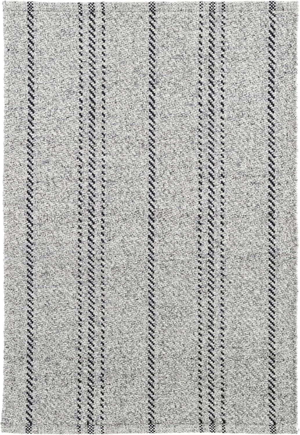 Dash and Albert Melange Stripe Grey/Black Handwoven Indoor/Outdoor Rug, Runner-2.5 X 8 Feet, Grey/Black Stripe Pattern - Premium Luxury Hotel Quality Soft Breathable Hypoallergenic Machine