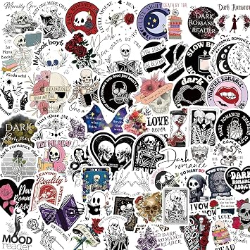 120Pcs Fourth Cartoon Wing Stickers and 185 Pcs Dark Romance Book Stickers
