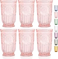 Vista 15 de Juego de cristalería azul de Yungala de 6 vasos pequeños aptos para lavaplatos, vasos de vidrio azul, vasos altos y de vino a juego disponibles