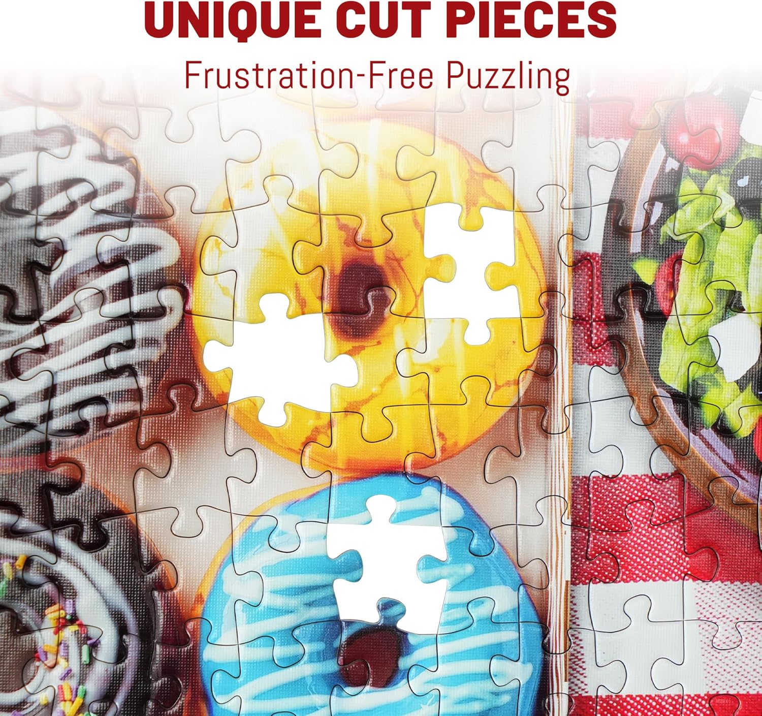 BenBen Puzzles for Adults 1000 Pieces, Spring Picnic Jigsaw Puzzles with Patterns on Back, Challenging Puzzles for Family Game Night Home Décor