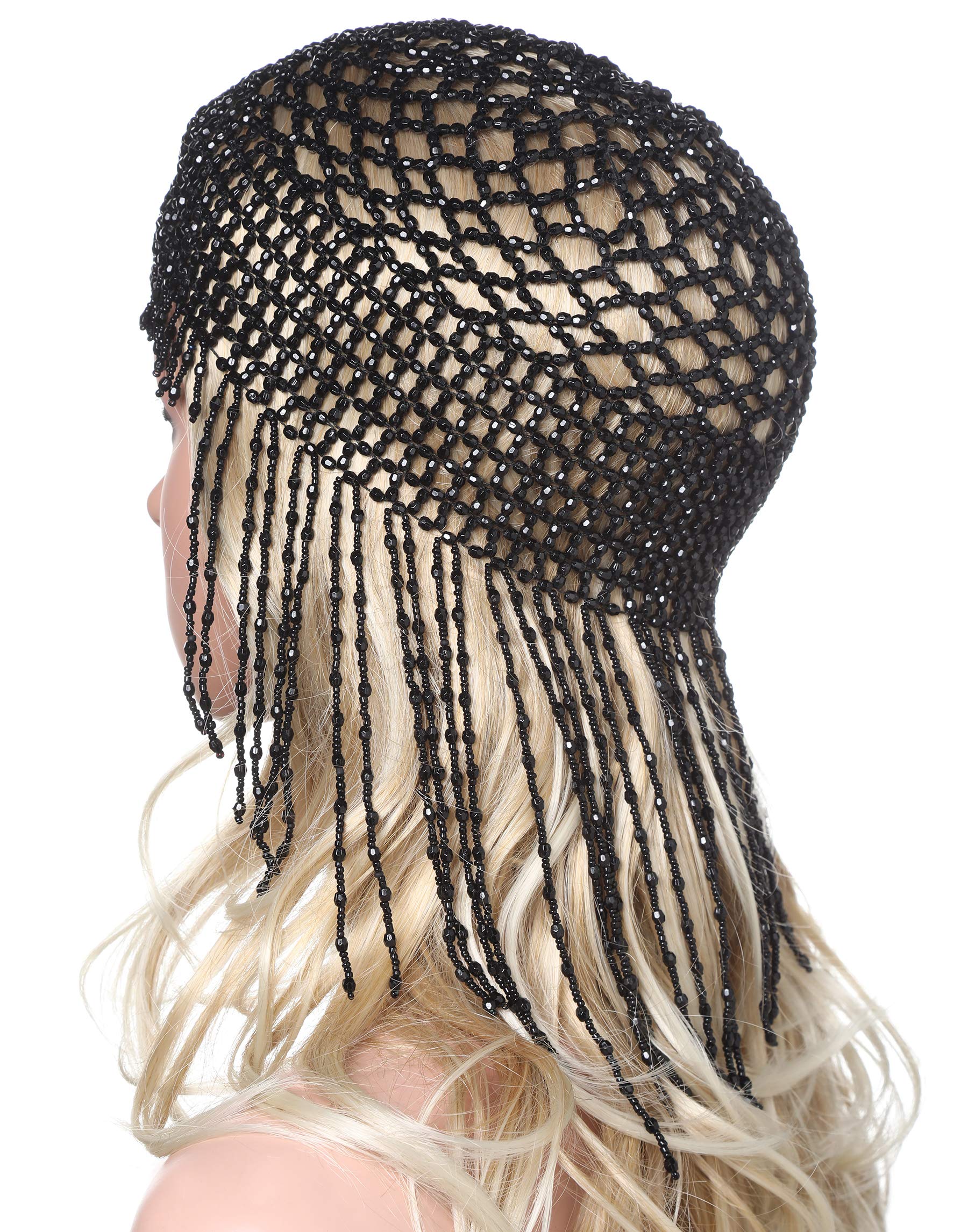 BABEYOND 1920s Beaded Cap Headpiece 