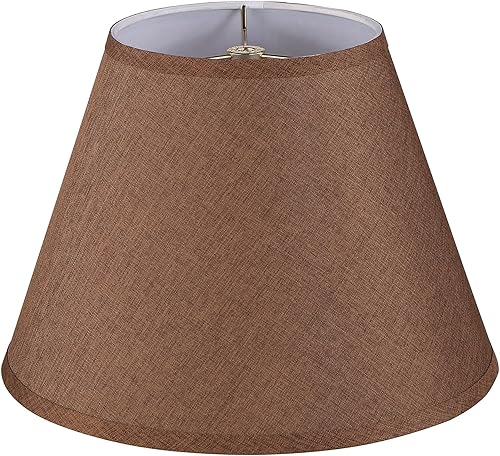 Miniatura 1 de Aspen Creative 32091A, pantalla de araña de transición imperio de tapa dura, tela con textura de arpillera marrón oscuro, parte superior de 7