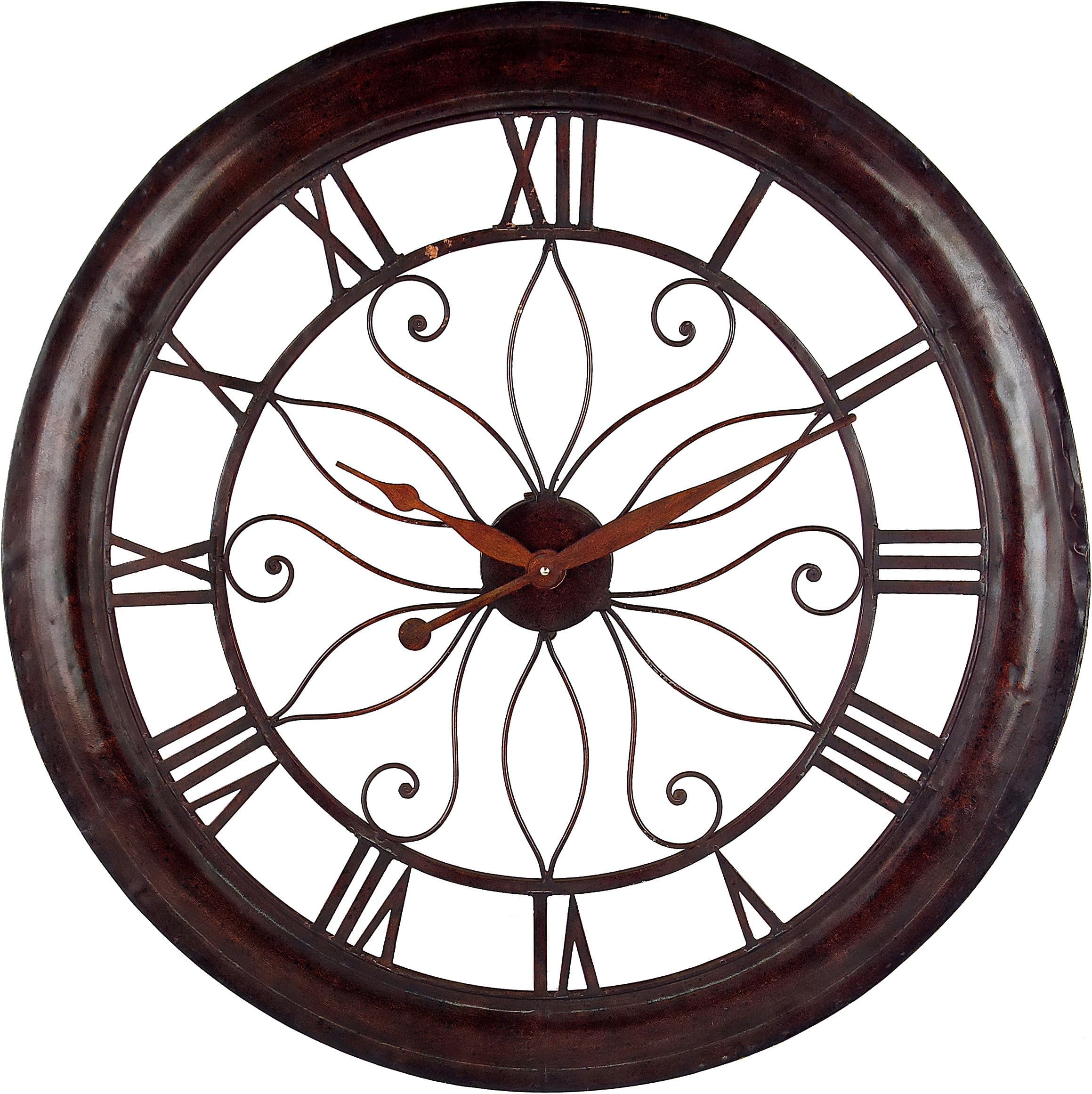 IMAX 1003 Oversized Wall Clock - Open Back Round Wall Clock, Analogue Clock for Hotel, Living Room, Dining Room. Modern Wall Clocks