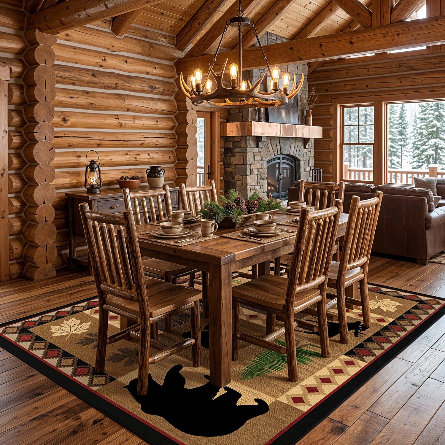 Bear Rug 4x6 ft for Cabin Home image 4