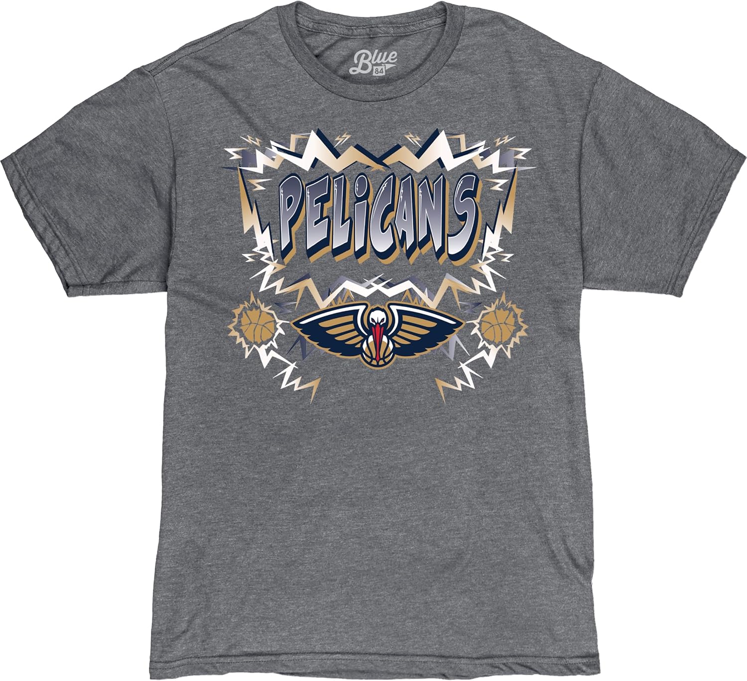 blue 84 nba unisex-adult nba officially licensed t-shirt heathered alternate color basketball new orleans pelicans x-large alternate color