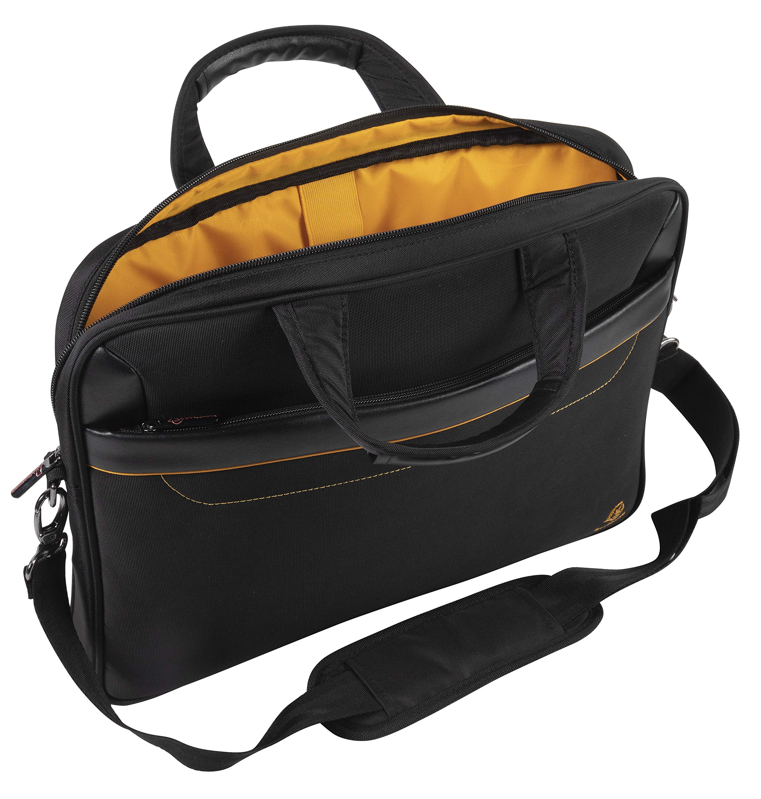 Exacompta 17434E Premium Laptop-Umhängetasche Exactive mit vielen Innentaschen wasserabweisend, passend für Laptops bis zu 15,6 ideal für Schule, Uni und Arbeit, schwarz